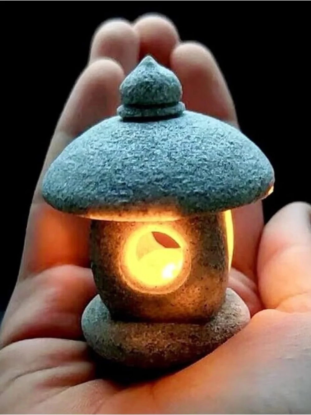 Gray Stone Lantern Accent Light - Serene Home Décor